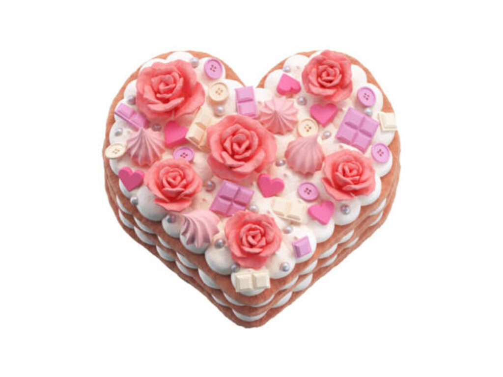 Birthday Cake With Hearts